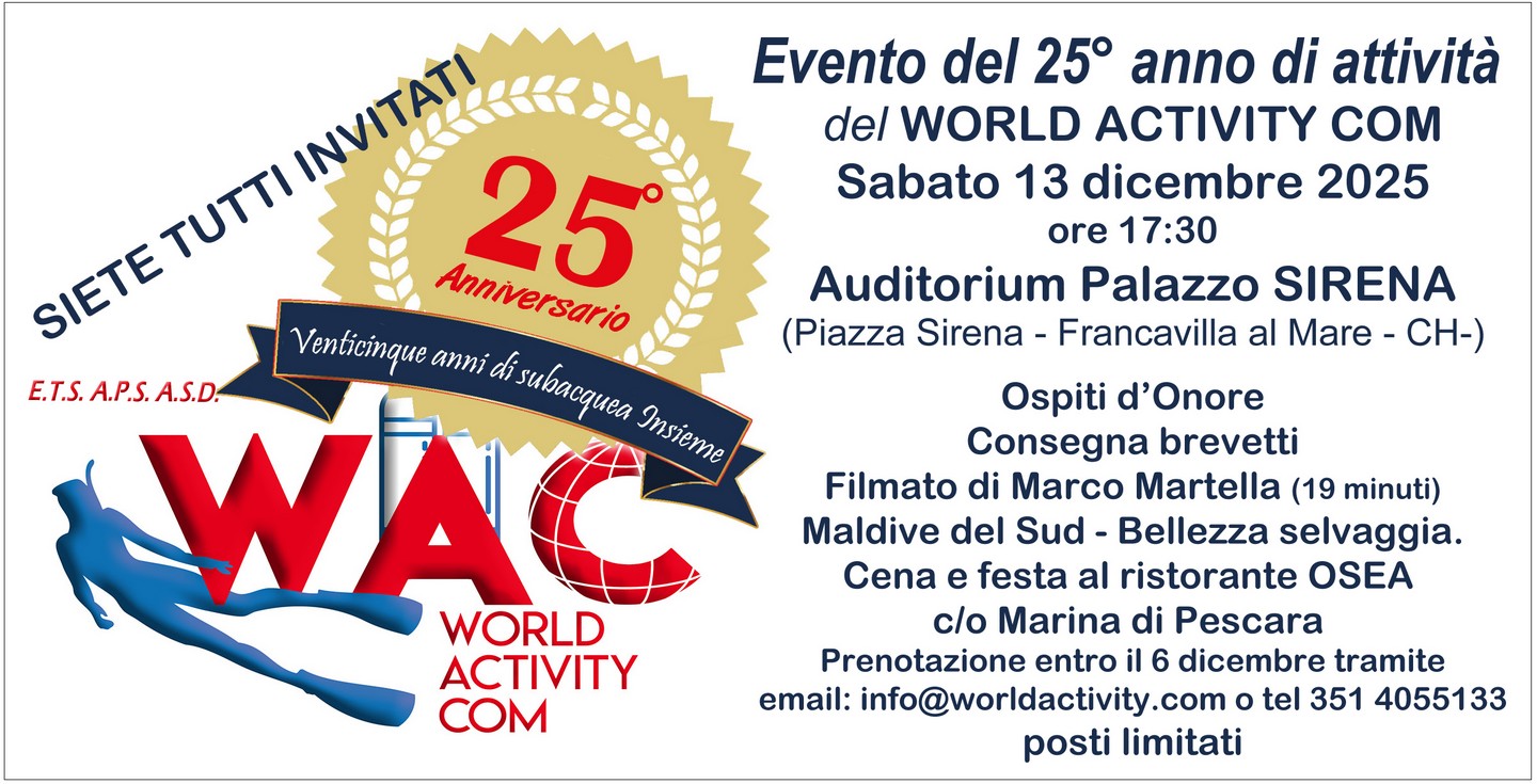 INVITO FESTA WAC - 25° ANNO DI ATTIVITA' - 13 DICEMBRE